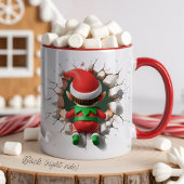 Custom Kids Face Photo Funny Christmas Elf Name Mok