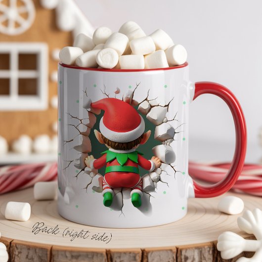 Custom Kids Face Photo Funny Christmas Elf Name Mok