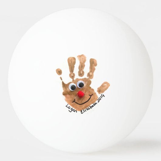 Custom Kids' Handprint Art Keepsake Pingpongbal (Voorkant)