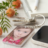 Custom Kids Photos | Cute 2 Image Personalized  Sleutelhanger (Voorkant Rechts)