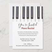 Custom Kids Piano Recital Invitation Kaart (Voorkant)