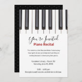 Custom Kids Piano Recital Invitation Kaart (Voorkant / Achterkant)