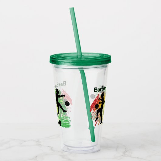 Custom Kids Soccer Acryl Drinkbeker (Links)