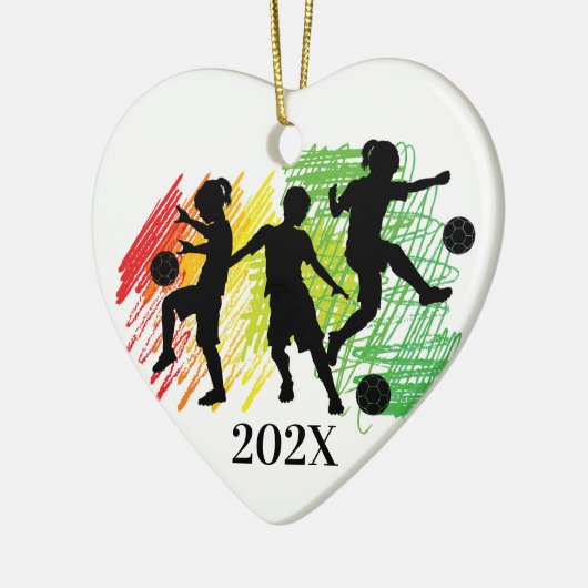 Custom Kids Soccer Player Christmas Ceramic Orname Keramisch Ornament (Links)