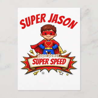 Custom Kids Superhero Name & Superpower Briefkaart