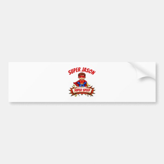 Custom Kids Superhero Name & Superpower Bumpersticker (Voorkant)