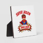 Custom Kids Superhero Name & Superpower Fotoplaat (Voorkant)
