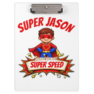 Custom Kids Superhero Name & Superpower Klembord