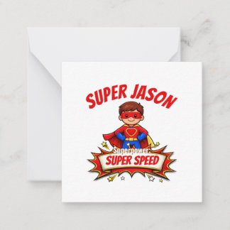 Custom Kids Superhero Name & Superpower Notitiekaartje