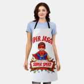 Custom Kids Superhero Name & Superpower Schort (Gedragen)