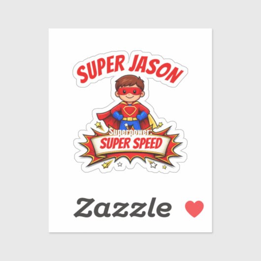 Custom Kids Superhero NameCustom-Cut Vinyl Sticker (Vel)