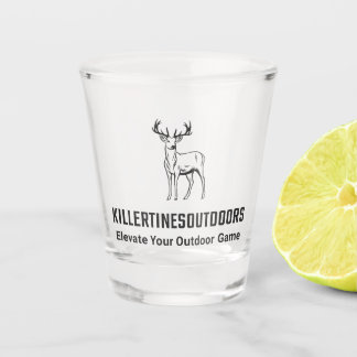 Custom killertinesoutdoors logo shot glass. glas