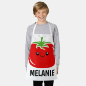 Custom kind schort met schattige rode tomaat carto (Gedragen)