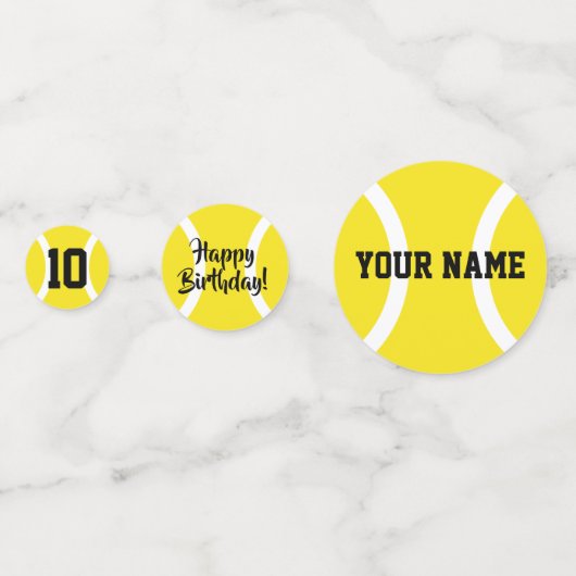 Custom kind tennis Verjaardag partij benodigdheden Confetti (Achterkanten)