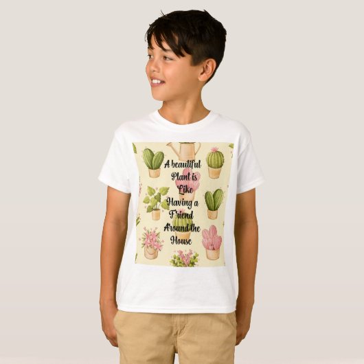 Custom Kinderen Basic T-shirt met "Een prachtig Pl (Voorkant volledig)