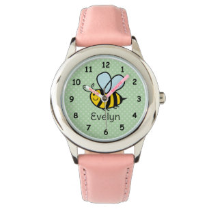 Custom kinderen horloge met schattige honingbij te