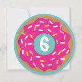 Custom kind's leuke ronde roze donut Verjaardagsfe Kaart (Voorkant)