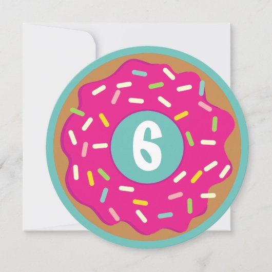 Custom kind's leuke ronde roze donut Verjaardagsfe Kaart (Voorkant)