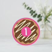 Custom kind's schattige zoete ronde donut Verjaard Kaart (Staand voorkant)