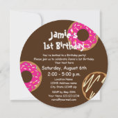 Custom kind's schattige zoete ronde donut Verjaard Kaart (Achterkant)