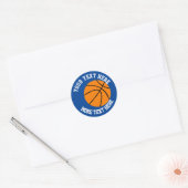 Custom kind's Verjaardagsfeestje gunst basketbalsp Ronde Sticker (Envelop)