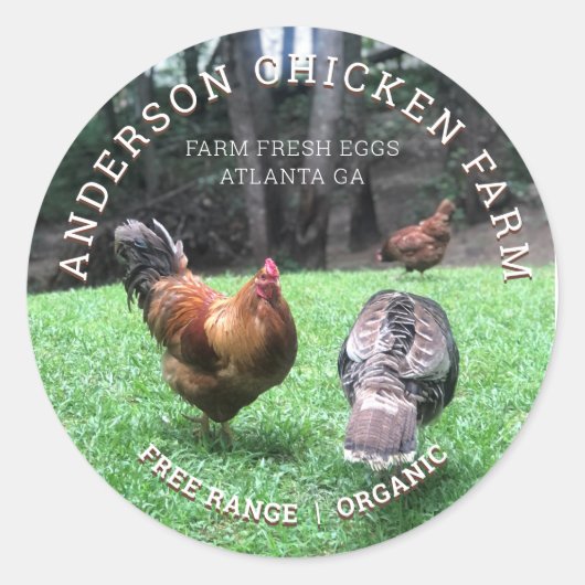 Custom Kip Boerderij Eieren Stickers (Voorkant)