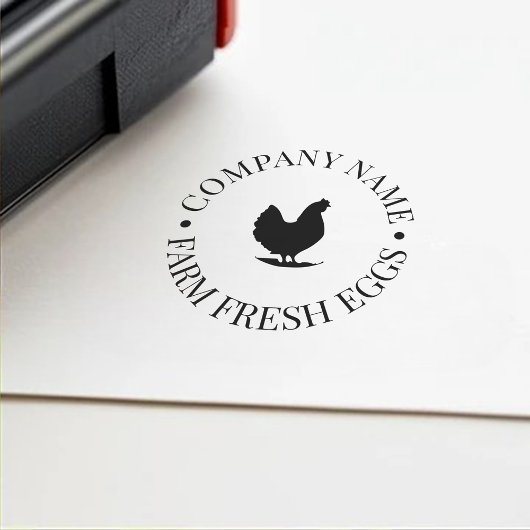 Custom Kip Silhouet Logo  Ei Boerderij Rubberstempel