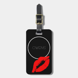 Custom Kiss Lips Black Red Lipstick Owens Monogram Bagagelabel