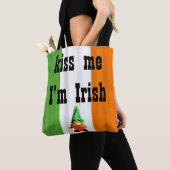 Custom KISS ME Im IRISH St Patrick Gnomes Shamrock Tote Bag (Dichtbij)
