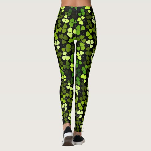 Custom KISS ME Im IRISH St Patrick Shamrock Clover Leggings (Achterkant)