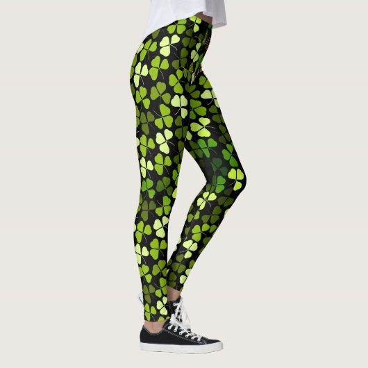 Custom KISS ME Im IRISH St Patrick Shamrock Clover Leggings (Rechts)