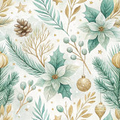 Custom Kitchen Towel White Poinsettia Christmas Theedoek