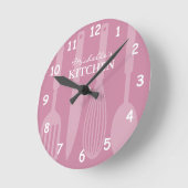 Custom kitchen wall clock with cooking utensils ronde klok (Hoek)