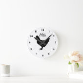 Custom kitchen wall clock with rustic chicken logo ronde klok (Huis)