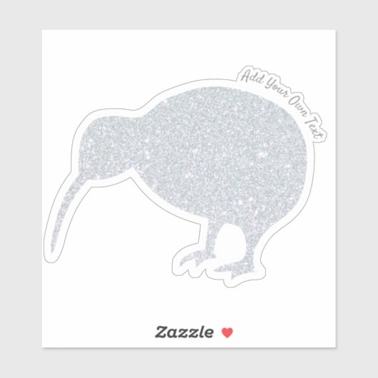 CUSTOM Kiwi Sparkle Glitter Sticker (Vel)