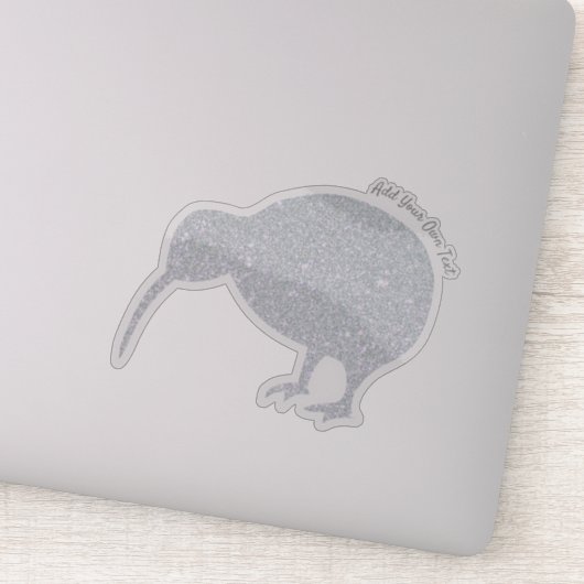 CUSTOM Kiwi Sparkle Glitter Sticker (Detail)