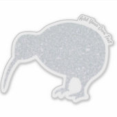 CUSTOM Kiwi Sparkle Glitter Sticker (Voorkant)
