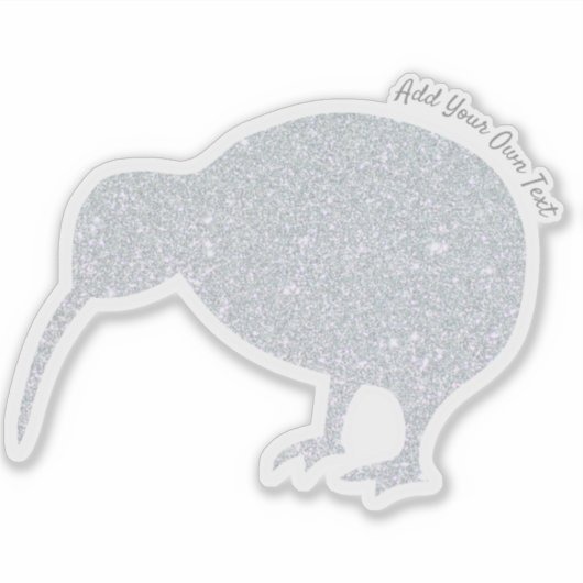 CUSTOM Kiwi Sparkle Glitter Sticker (Voorkant)