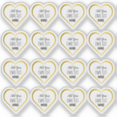 Custom Kleine Clear Gold Heart Stickers (Voorkant)