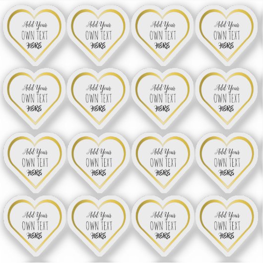 Custom Kleine Clear Gold Heart Stickers (Voorkant)