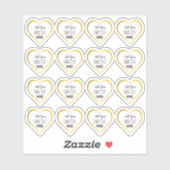 Custom Kleine Clear Gold Heart Stickers (Vel)