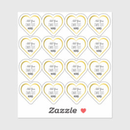 Custom Kleine Clear Gold Heart Stickers