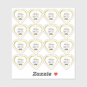 Custom Kleine Clear Gold Heart Stickers