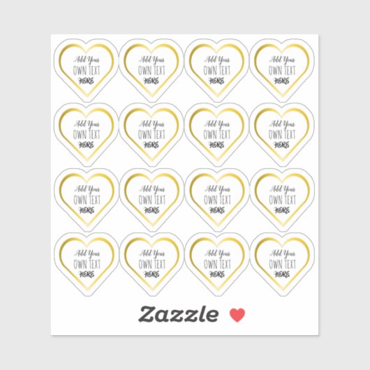 Custom Kleine Clear Gold Heart Stickers (Vel)
