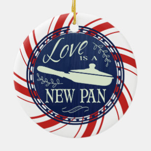 Custom kleur liefde is een nieuwe pan kerst orname keramisch ornament