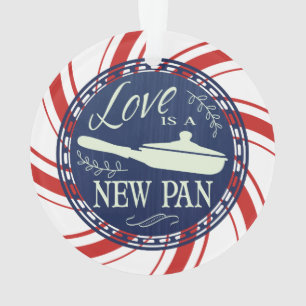 Custom kleur liefde is een nieuwe pan kerst orname ornament