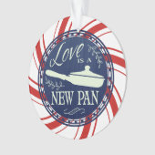 Custom kleur liefde is een nieuwe pan kerst orname ornament (voorkant)