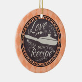 Custom kleur liefde is nieuw recept kerst ornament (Rechts)