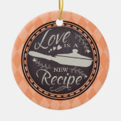 Custom kleur liefde is nieuw recept kerst ornament (Voorkant)