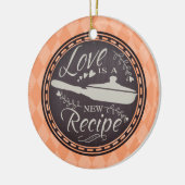 Custom kleur liefde is nieuw recept kerst ornament (Links)